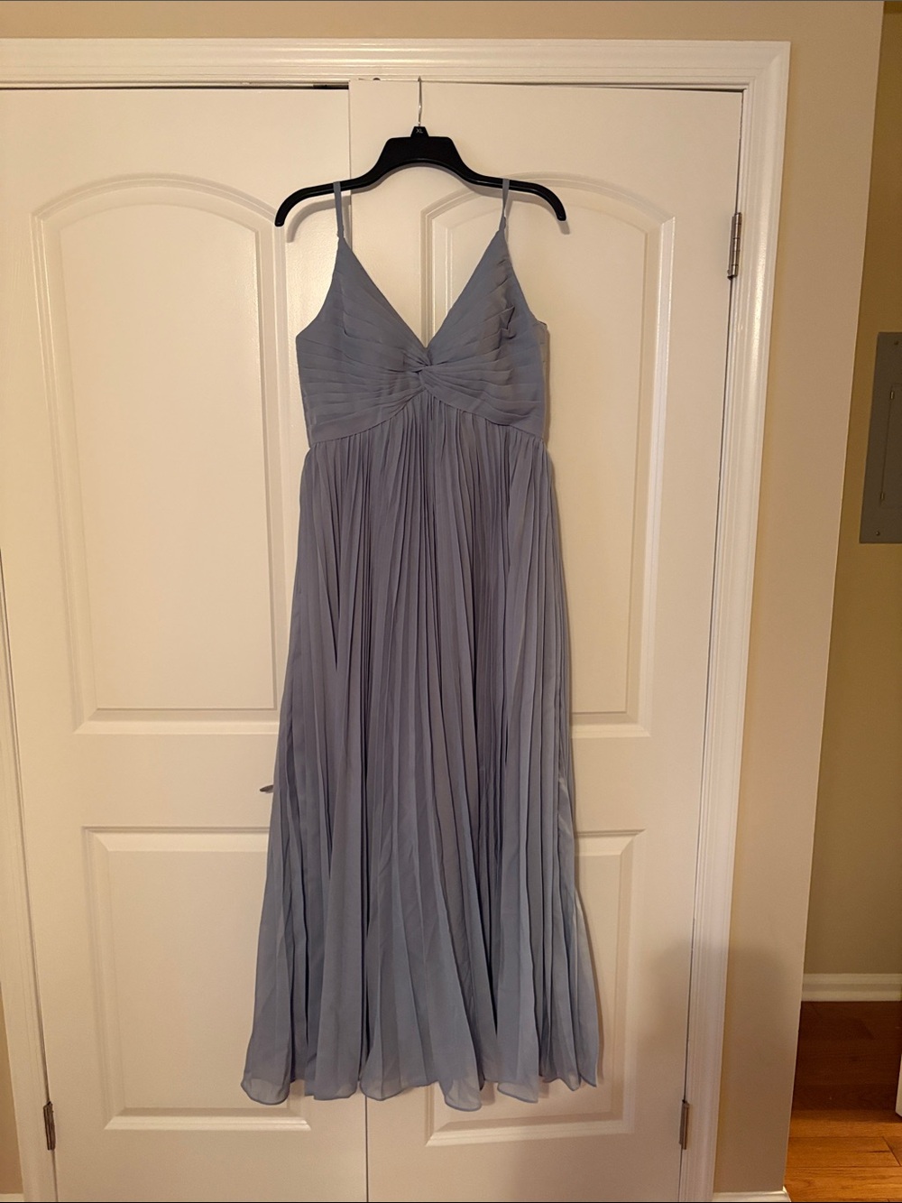 Spaghetti Strap Chiffon Prom Dress in Dusty Blue